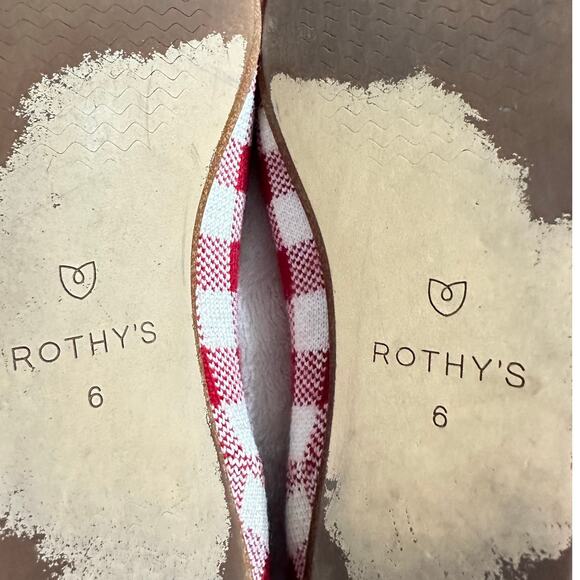 Rothy’s x Marta Ferri Loafers Womens 6 Red White Gingham Pull On Limited Edition - Picture 13 of 16
